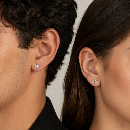 Arden Crown Studs | Waterproof 18k Gold & Silver