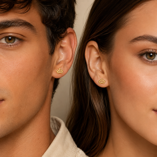 Arden Crown Studs | Waterproof 18k Gold & Silver