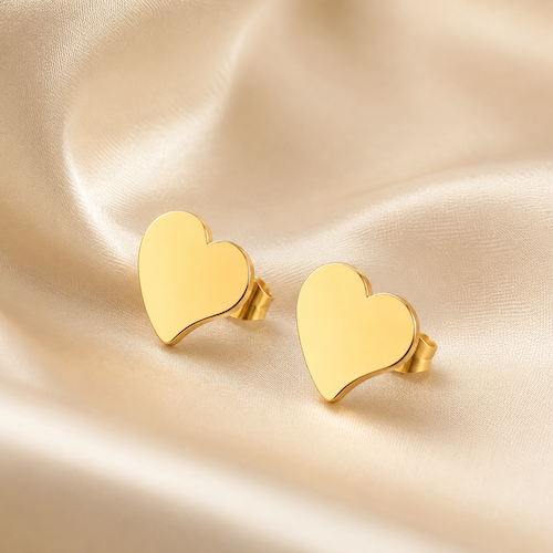 Ariana Love Heart Studs | Waterproof 18k Gold