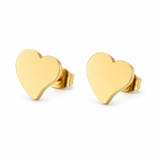 Ariana Love Heart Studs | Waterproof 18k Gold