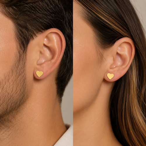 Ariana Love Heart Studs | Waterproof 18k Gold