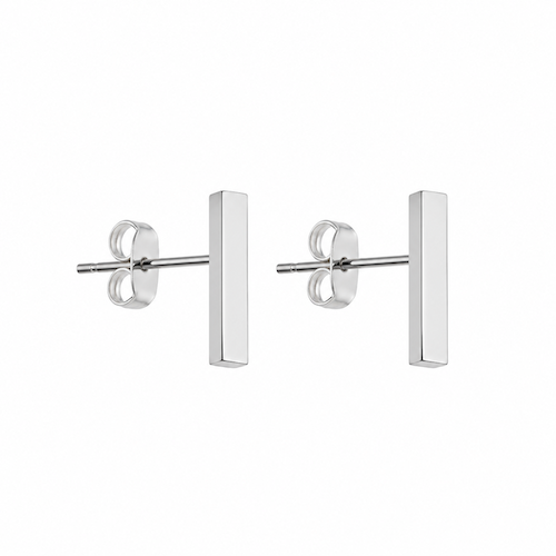 Arlo Long Bar Studs | Waterproof Steel Silver