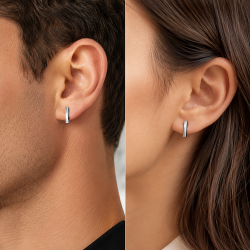 Arlo Long Bar Studs | Waterproof Steel Silver