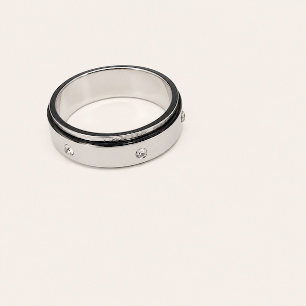 Asaya Cubic Zirconia Spinner Ring | Waterproof 18K Gold & Silver