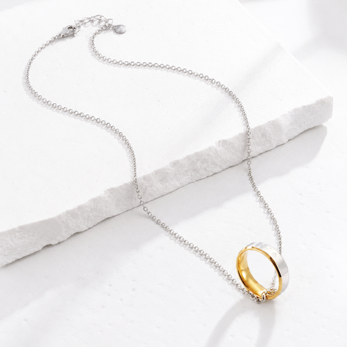 Amar Ring Necklace | Waterproof Two Tone