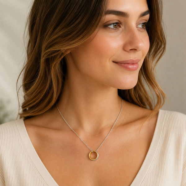 Amar Ring Necklace | Waterproof Two Tone