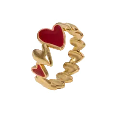 Aurelia Red Heart Open Ring | Waterproof 18k Gold