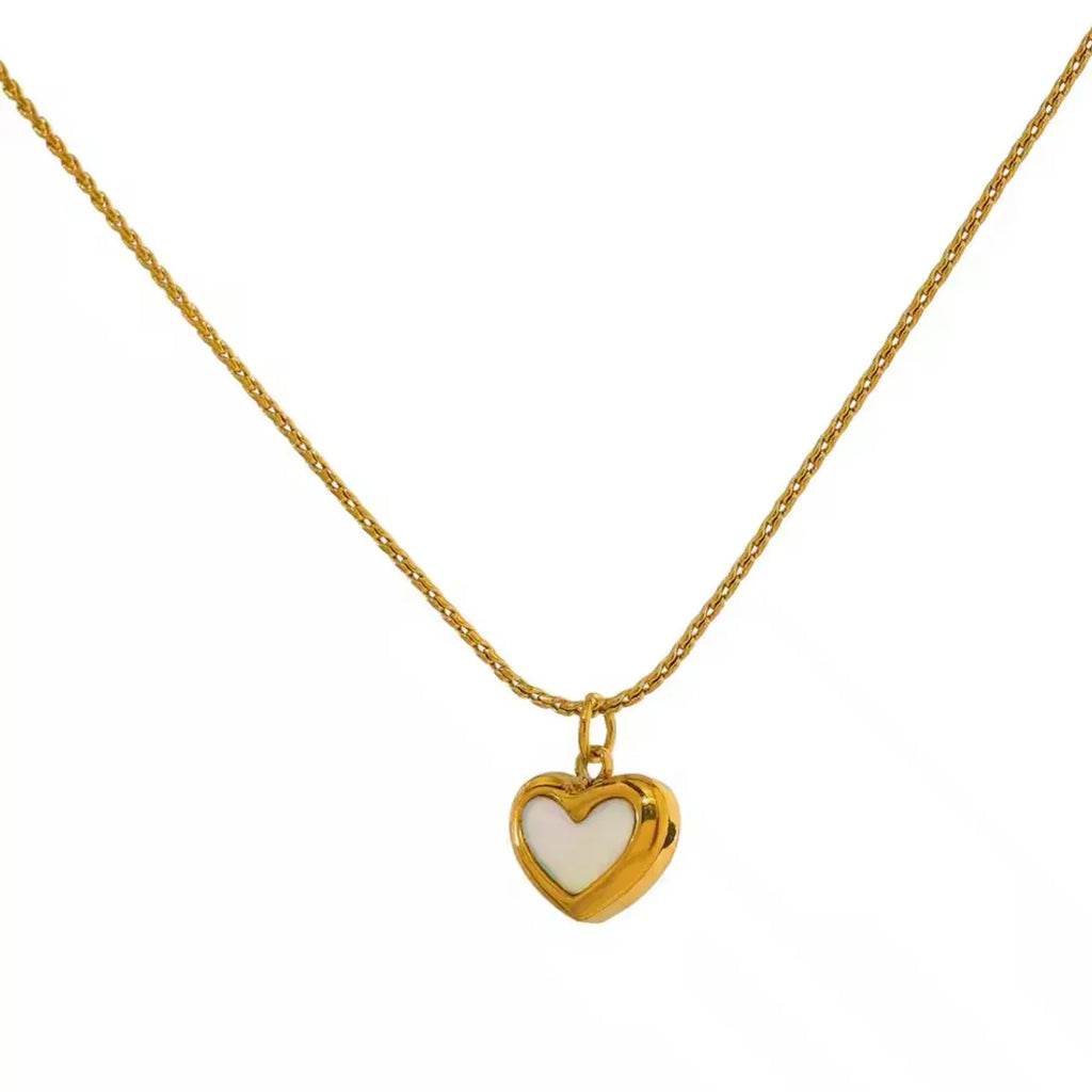 Beatrice Pearl Heart Necklace | Waterproof 18k Gold