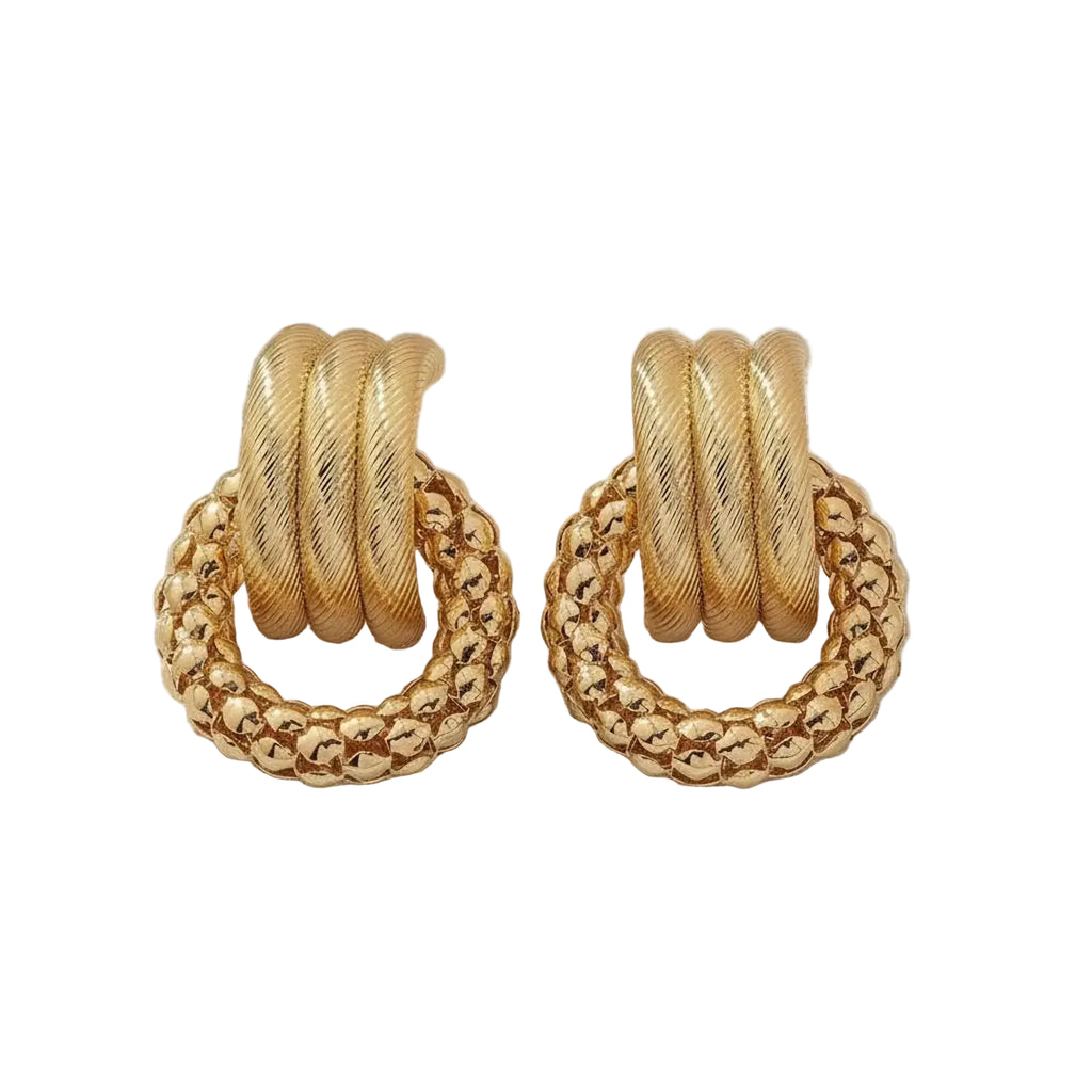 Beatrice Textured Stud Earrings | Waterproof 18k Gold