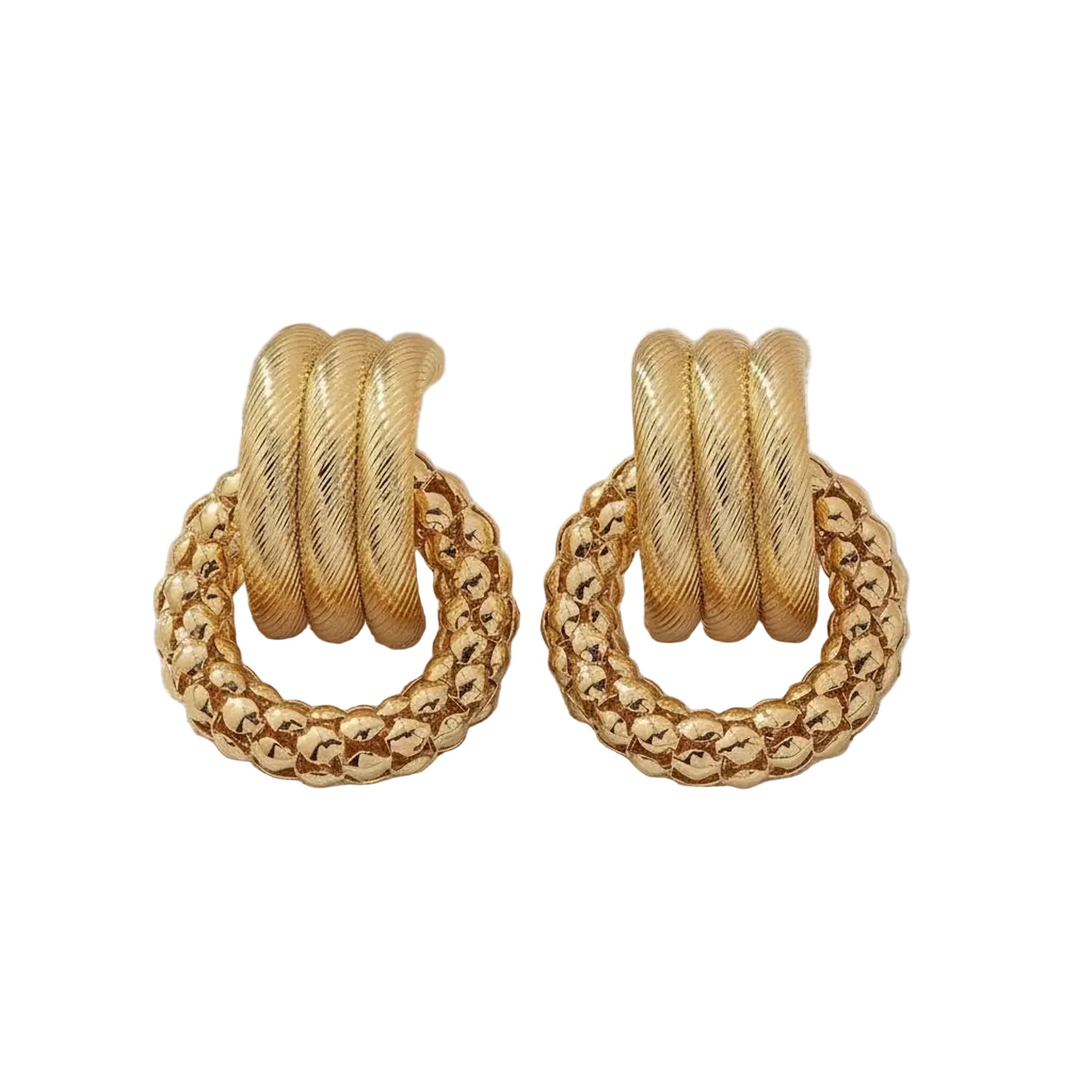 Beatrice Textured Stud Earrings | Waterproof 18k Gold