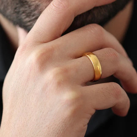 Belle Slim Plain Band Ring 4MM | Waterproof 18K Gold