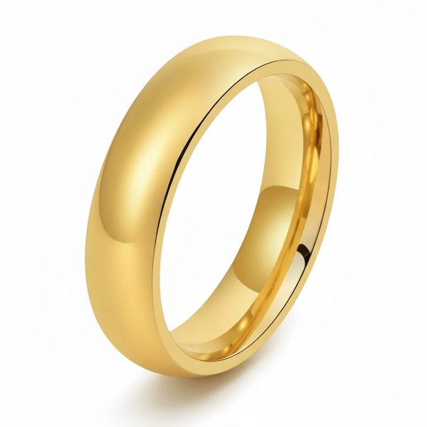 Belle Slim Plain Band Ring 4MM | Waterproof 18K Gold