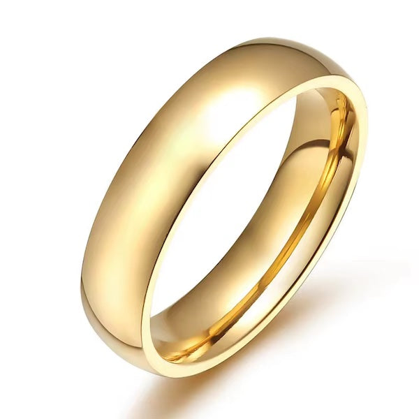 Belle Slim Plain Band Ring 4MM | Waterproof 18K Gold