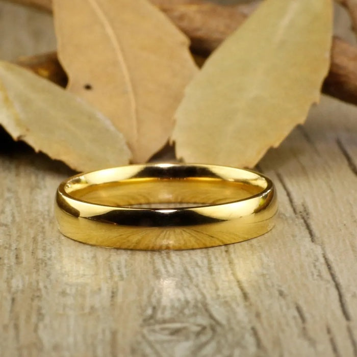 Belle Slim Plain Band Ring 4MM | Waterproof 18K Gold