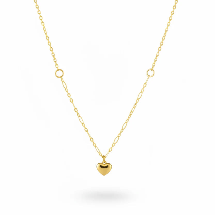 Beow Puffed Heart Necklace | Waterproof 18k Gold