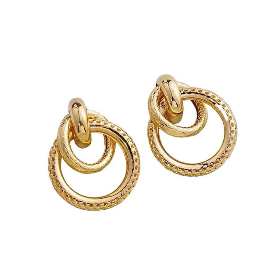 Bethany Double Loop Stud Earrings | Waterproof 18k Gold