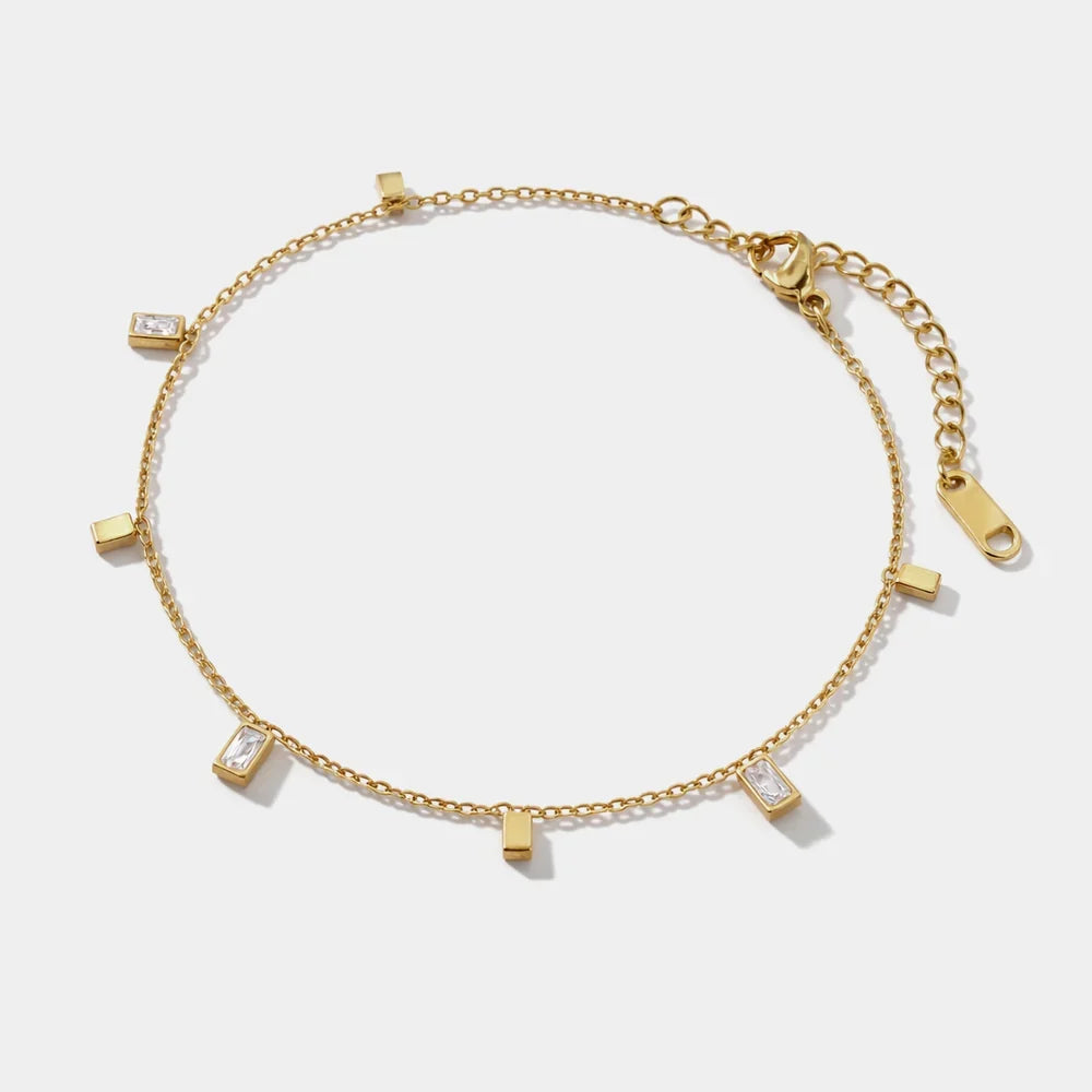 Blosom Baguette Charm Bracelet | Waterproof 18k Gold