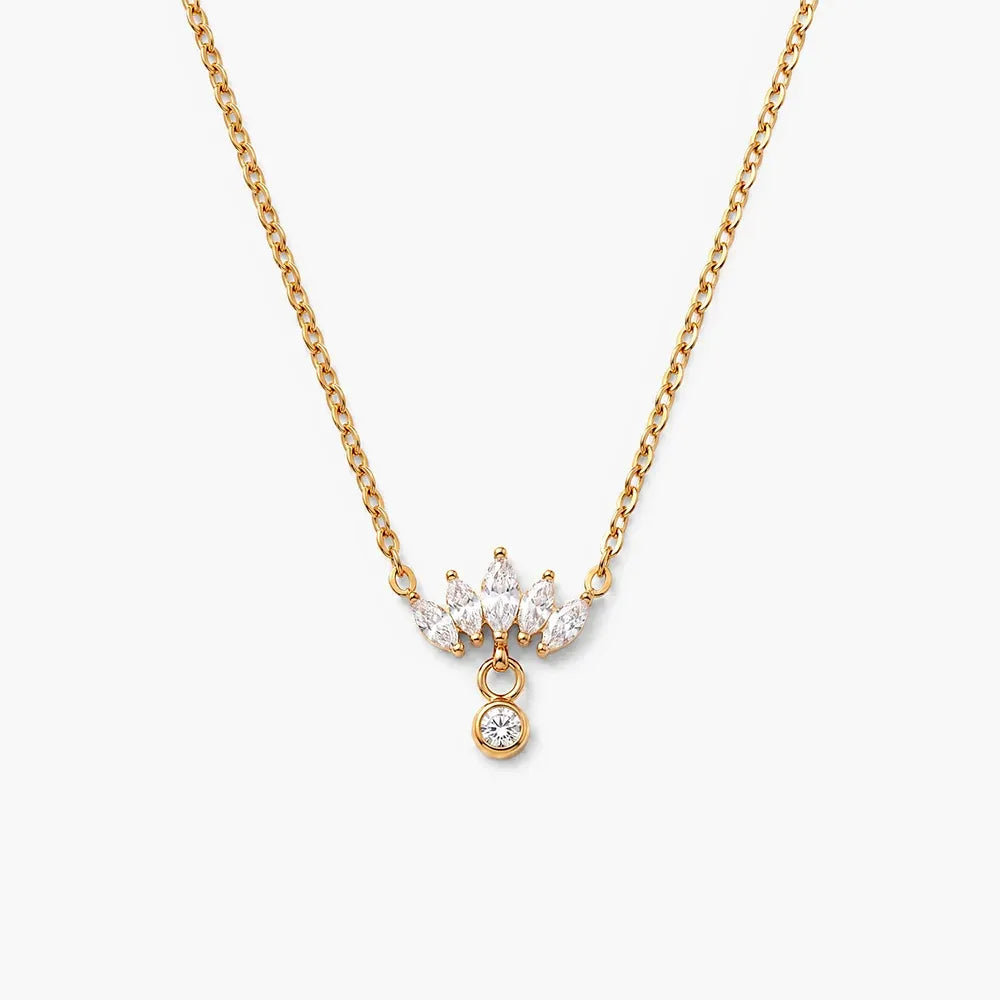 Boaz Crystal Crown Necklace | Waterproof 18k Gold