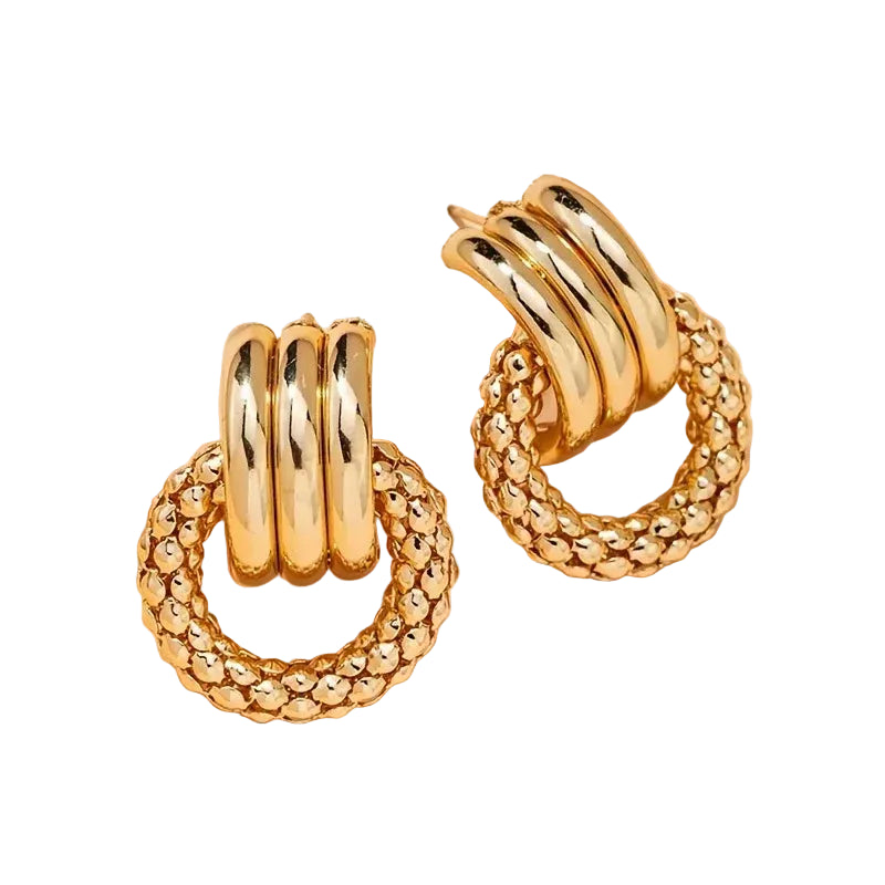Bonnie Textured Stud Earrings | Waterproof 18k Gold