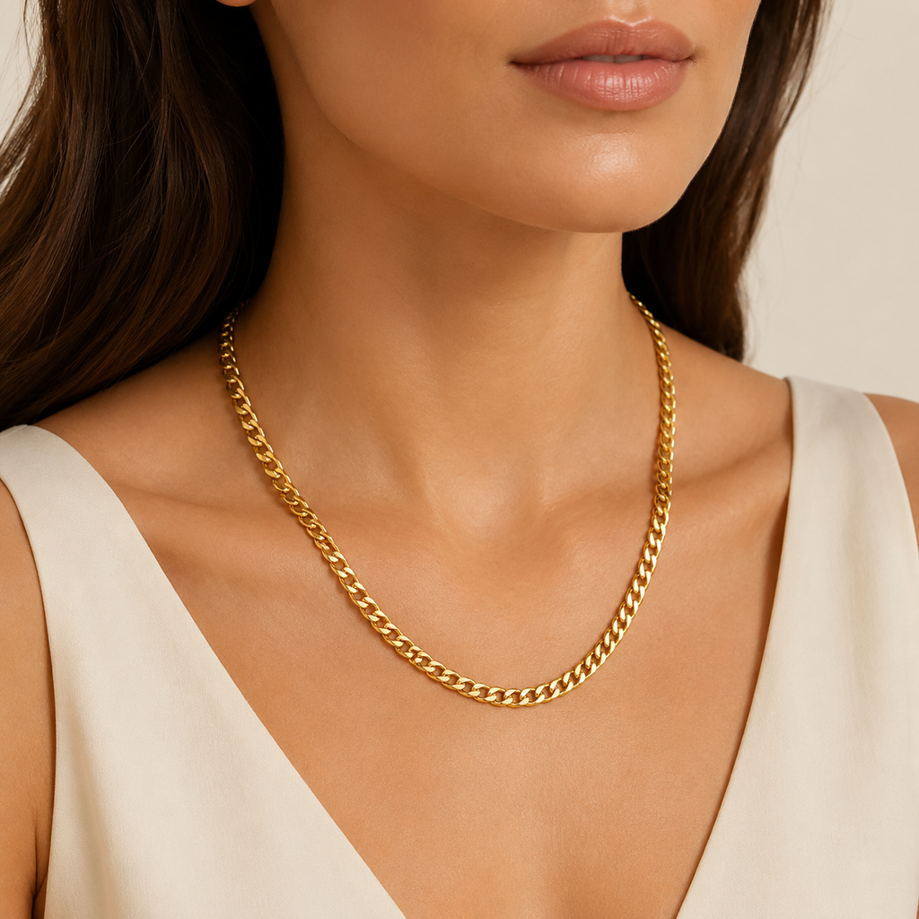 Boss Cuban Link Chain Necklace | Waterproof 18k Gold & Silver
