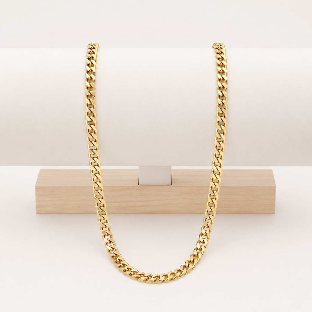 Boss Cuban Link Chain Necklace | Waterproof 18k Gold & Silver