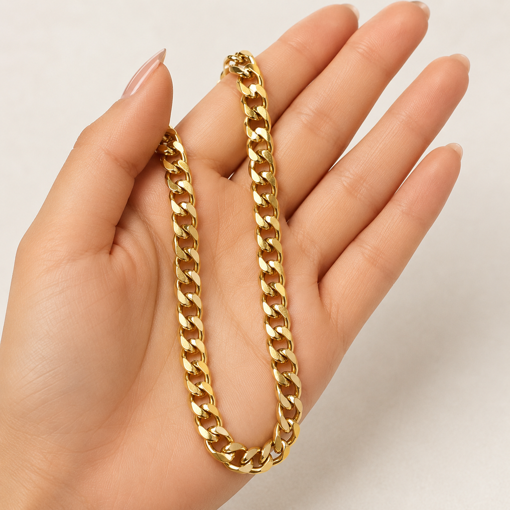 Boss Cuban Link Chain Necklace | Waterproof 18k Gold & Silver