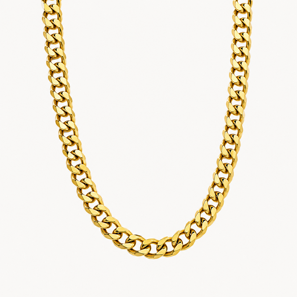 Boss Cuban Link Chain Necklace | Waterproof 18k Gold & Silver