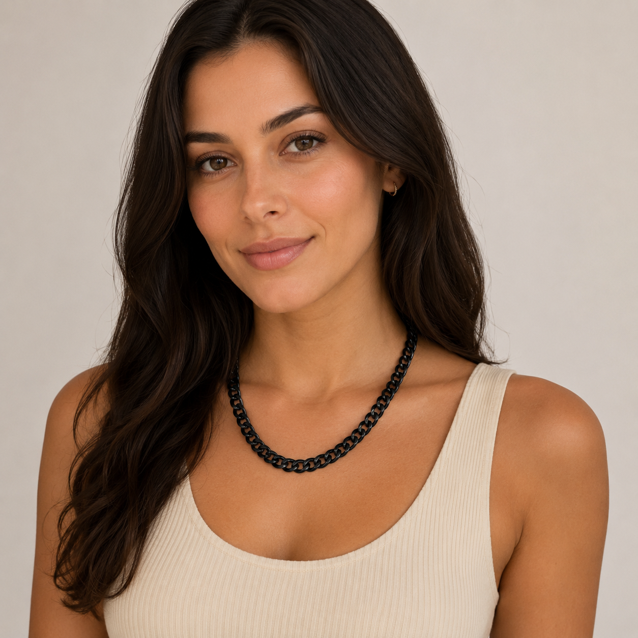 Boss Cuban Link Chain Necklace | Waterproof Black