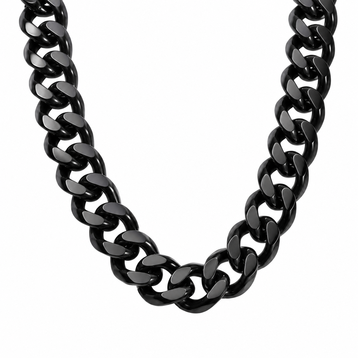 Boss Cuban Link Chain Necklace | Waterproof Black