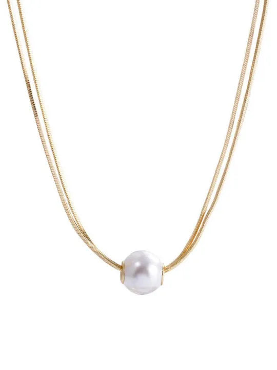 Boudica Big Pearl Necklace | Waterproof 18k Gold