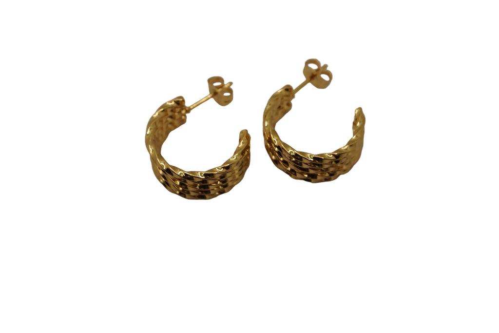 Brielle Textured Hoop Earrings | Waterproof 18k Gold