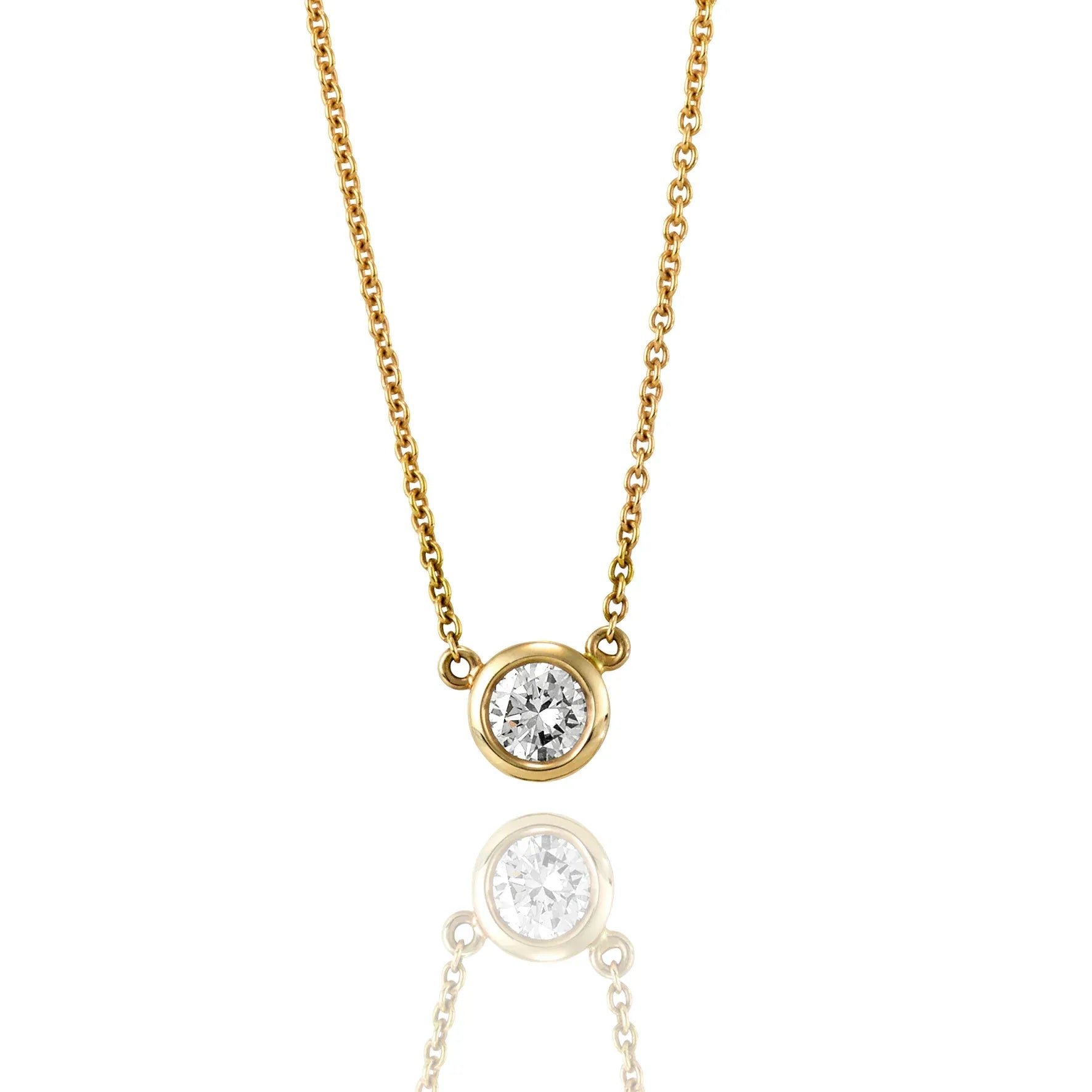 Bron Bezel Set Crystal Necklace | Waterproof 18k Gold