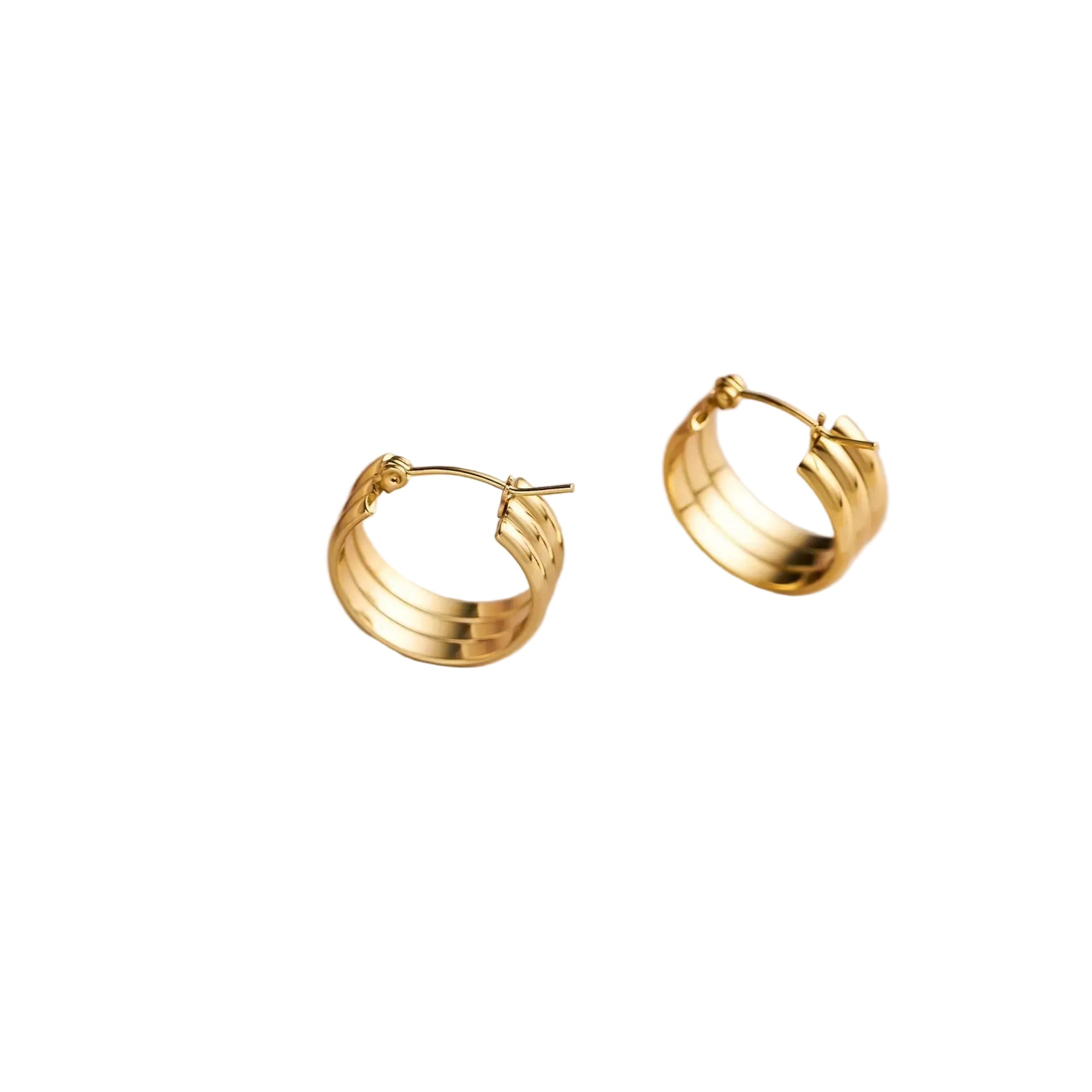 Brooke Lined Hoop Earrings | Waterproof 18k Gold