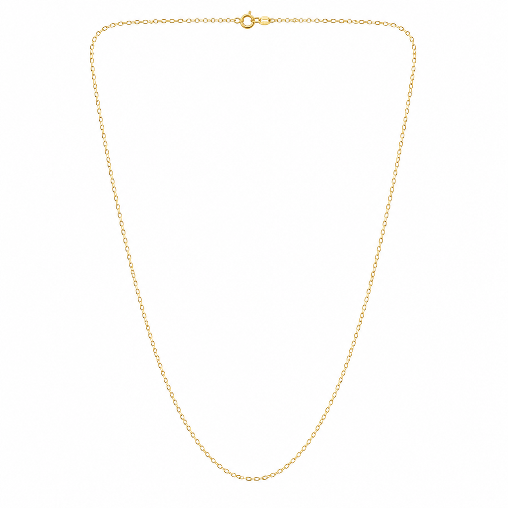 Aera	 Plain Chain Necklace with Adjustable Slider- Gold