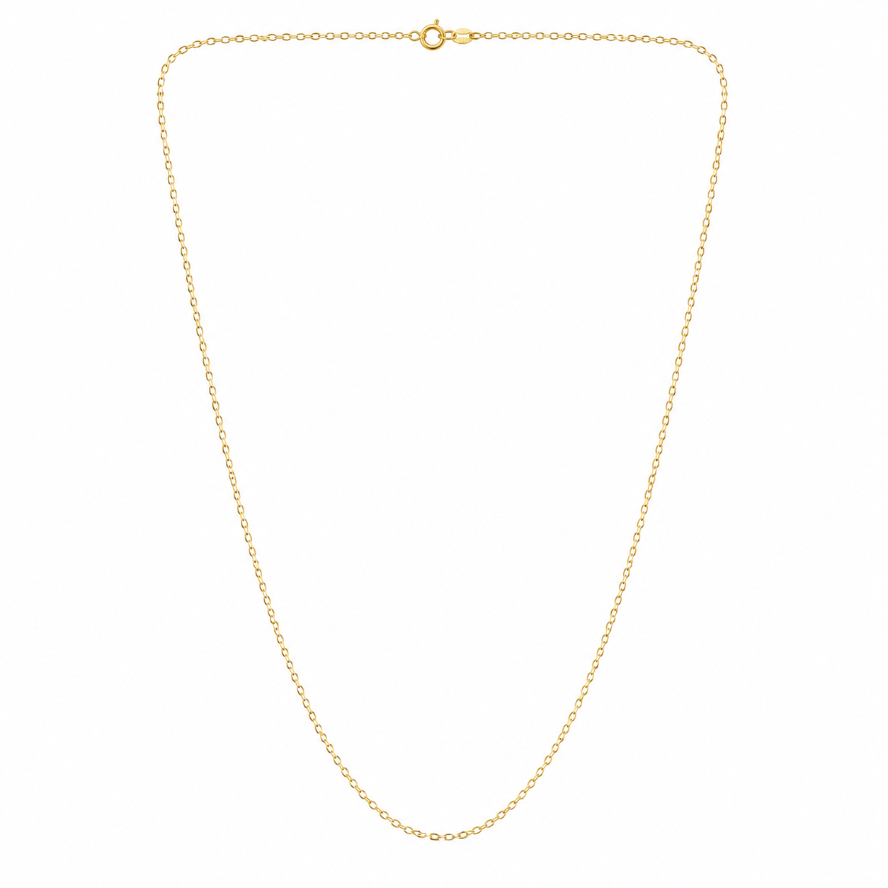 Aera	 Plain Chain Necklace with Adjustable Slider- Gold