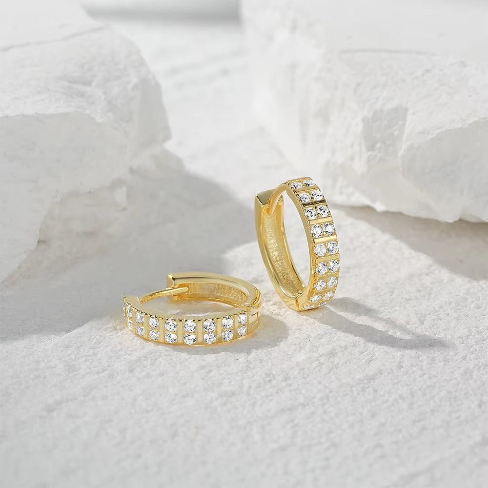 Gem Crystal Hoops Earrings