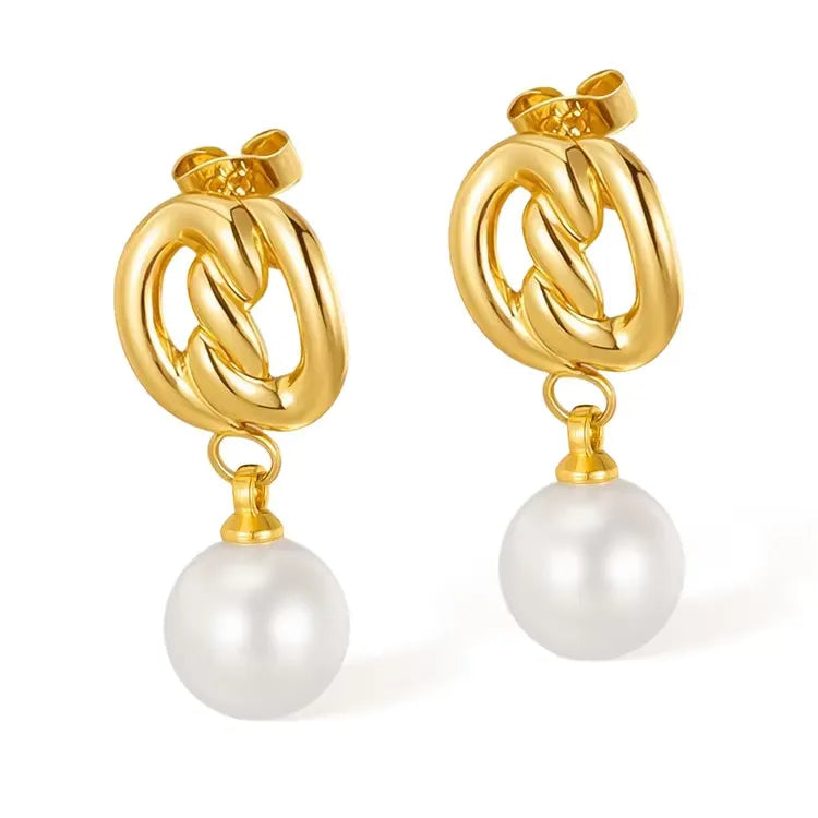 Calli Pearl Drop Earrings | Waterproof 18k Gold