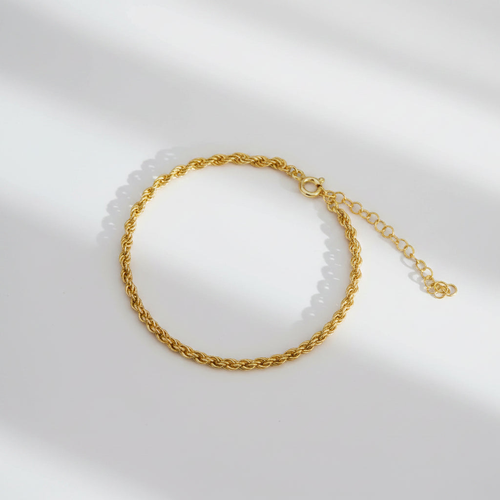 Callie Twisted Rope Bracelet | Waterproof 18k Gold