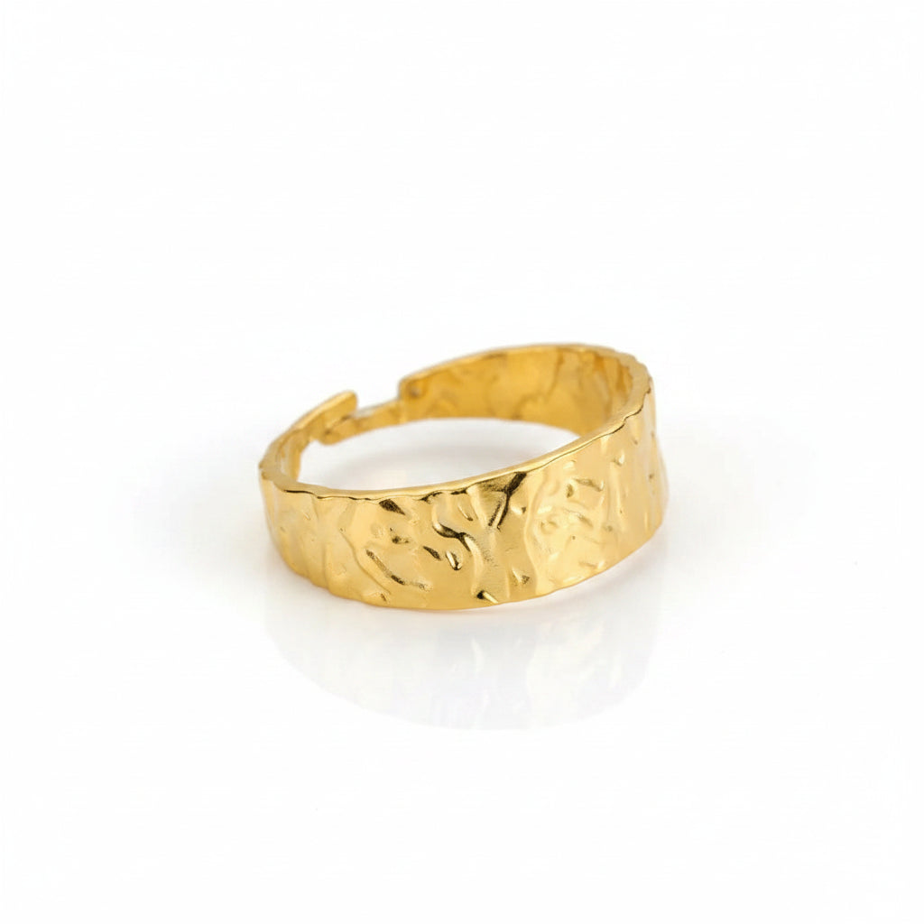 Camila Textured Open Ring | Waterproof 18k Gold