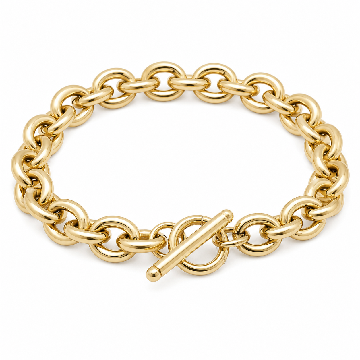 Caroline Toggle Bar Bracelet 8MM | Waterproof 18k Gold