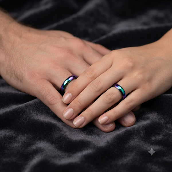 Carrara Plain Band Ring | Waterproof Oil Slick