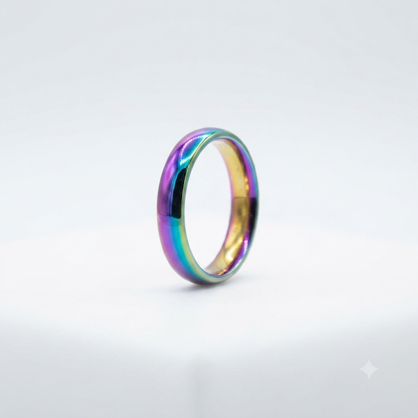 Carrara Plain Band Ring | Waterproof Oil Slick
