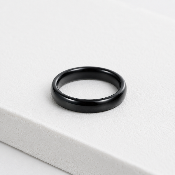 Carrara Plain Band Ring | Waterproof Black