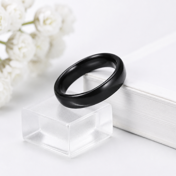 Carrara Plain Band Ring | Waterproof Black