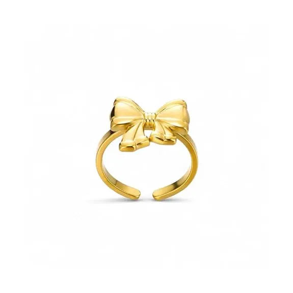 Celest Bow Wrap Adjustable Ring | Waterproof 18k Gold