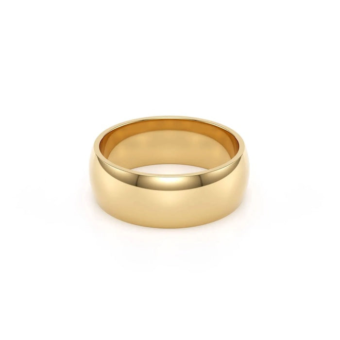 Clara Wide Plain Band Ring 8MM | Waterproof 18K Gold