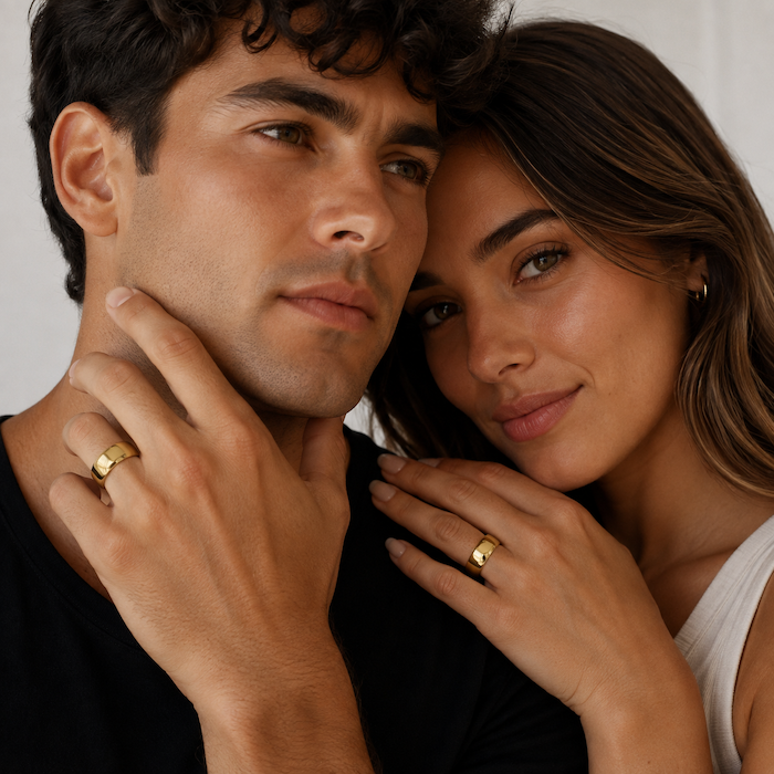 Clara Wide Plain Band Ring 8MM | Waterproof 18K Gold