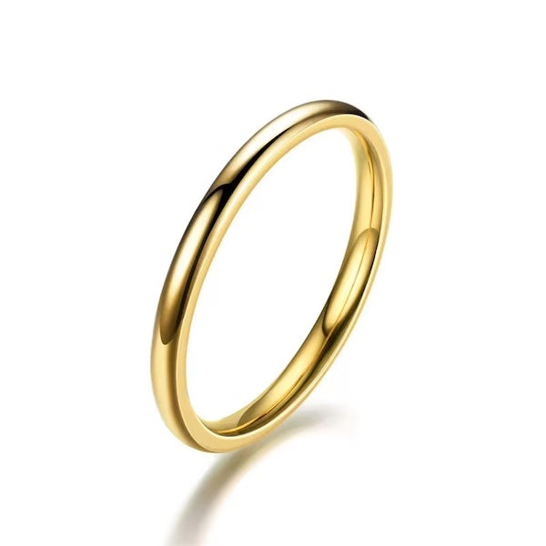 Cora Thin Plain Band Ring | Waterproof 18K Gold