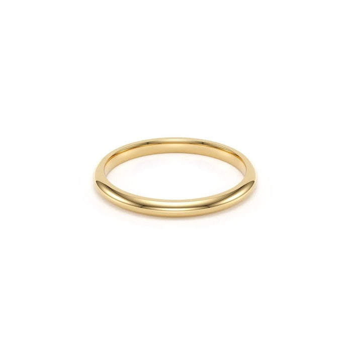 Cora Thin Plain Band Ring | Waterproof 18K Gold