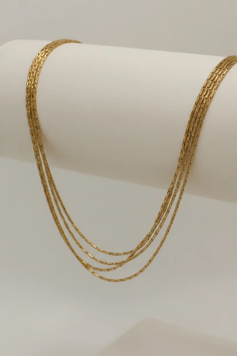 Cosima Multilayer Chain Necklace | Waterproof 18k Gold